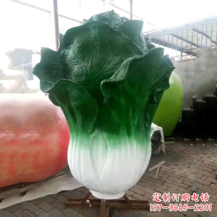 哈尔滨玻璃钢招财植物白菜雕塑