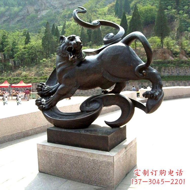 哈尔滨白虎神兽铜雕-纯铜铸造广场文化动物雕塑摆件