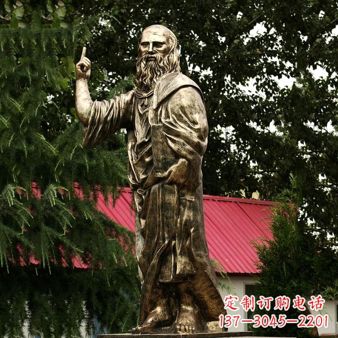 哈尔滨柏拉图玻璃钢仿铜雕像-古希腊哲学家雕塑