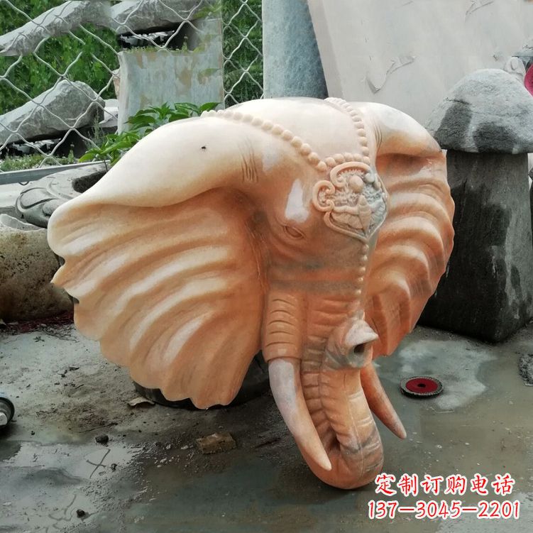 哈尔滨精美大象头雕塑