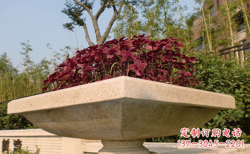 哈尔滨别墅景观大理石花盆石雕_1