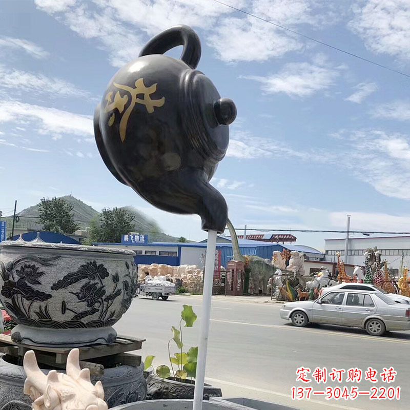 哈尔滨玻璃钢茶壶雕塑——一座精美的喷泉景观