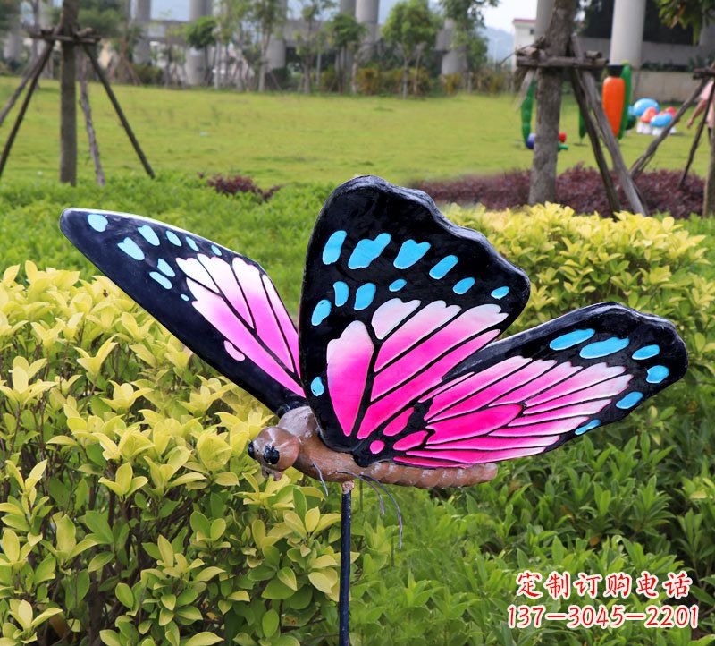 哈尔滨玻璃钢仿真蝴蝶动物雕塑
