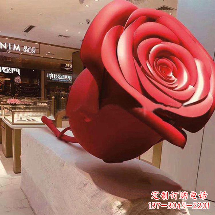 哈尔滨玻璃钢玫瑰花雕塑