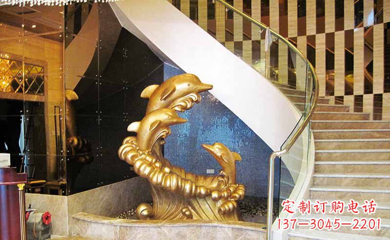 哈尔滨玻璃钢海豚雕塑精美的艺术精品