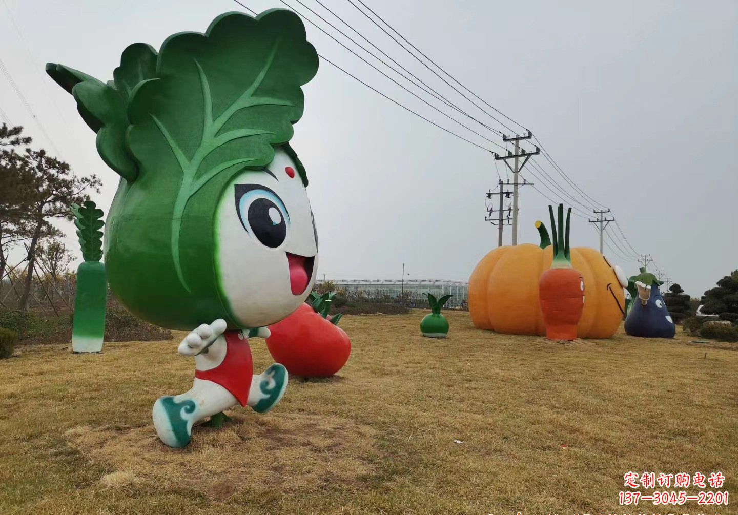 哈尔滨玻璃钢白菜雕塑精美的艺术品