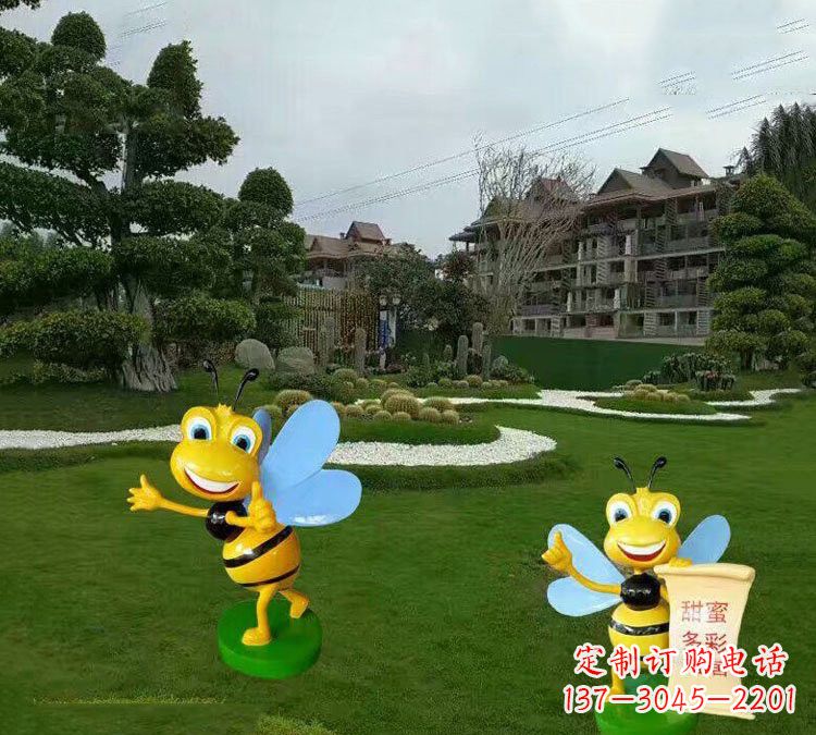 哈尔滨精美的玻璃钢卡通小蜜蜂雕塑