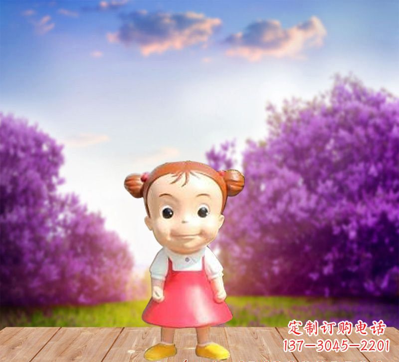 哈尔滨精美玻璃钢卡通小女孩雕塑