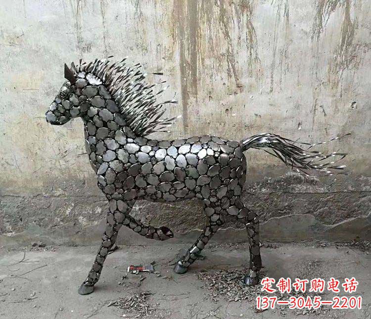 哈尔滨不锈钢奔马动物雕塑