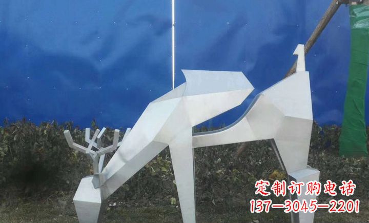哈尔滨不锈钢不规则梅花鹿公园景观雕塑