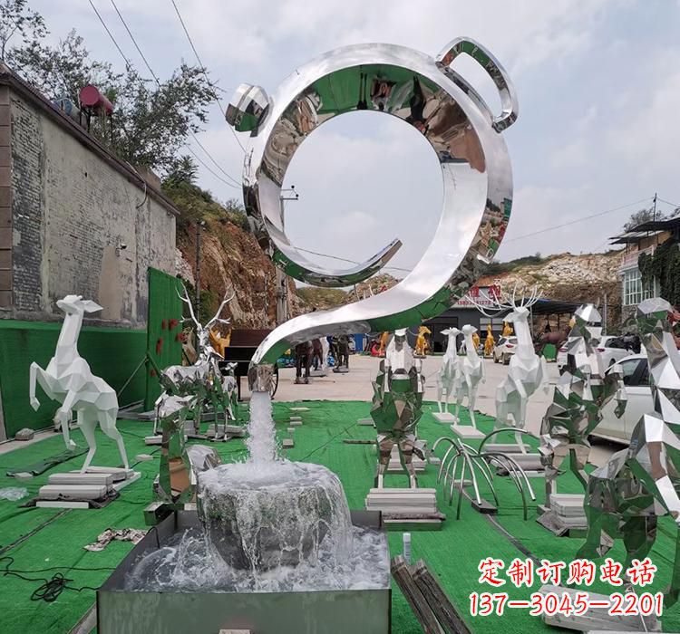 哈尔滨不锈钢茶壶雕塑精致美观的艺术品