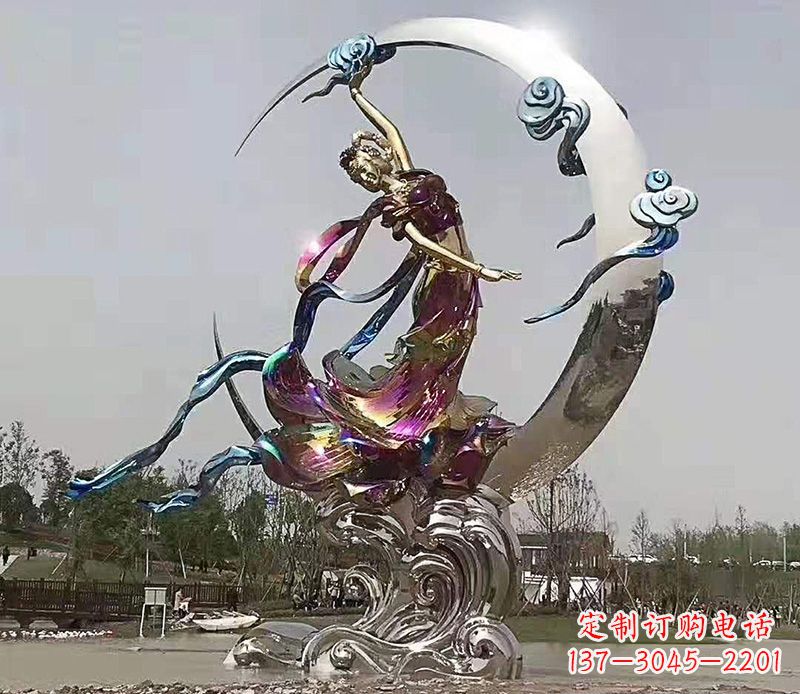 哈尔滨不锈钢嫦娥奔月雕塑