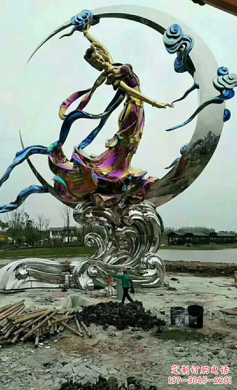 哈尔滨不锈钢嫦娥奔月雕塑