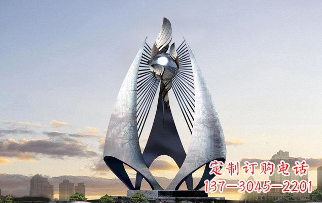 哈尔滨不锈钢城市抽象船帆雕塑设计图