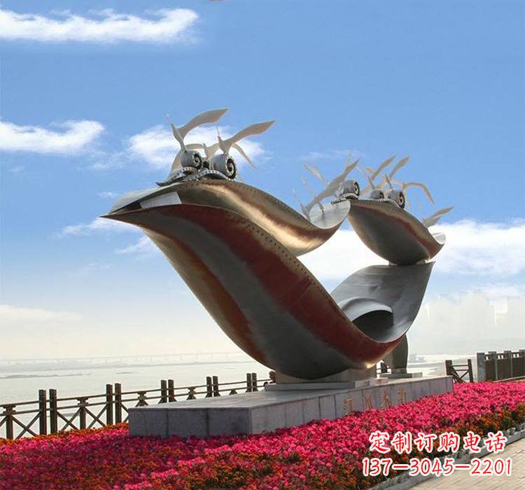 哈尔滨海鸥雕塑——点缀不锈钢城市