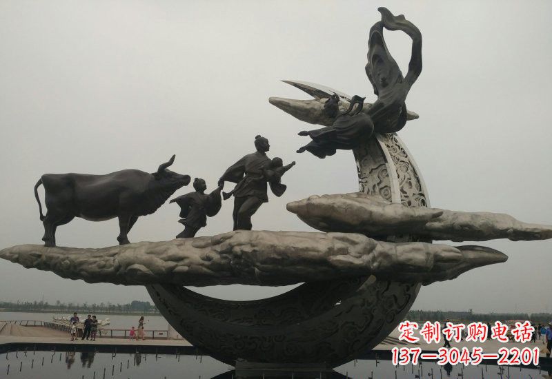 哈尔滨不锈钢城市牛郎织女雕塑