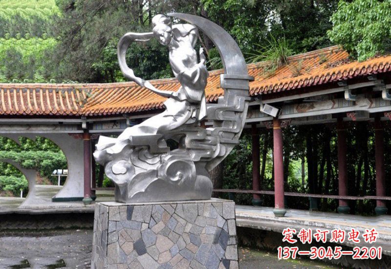 哈尔滨不锈钢抽象嫦娥奔月雕塑