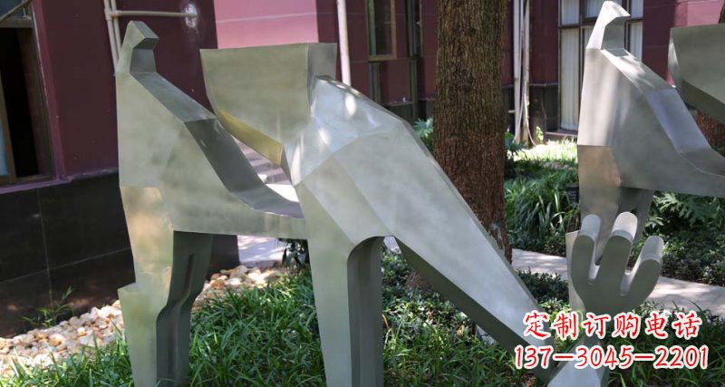 哈尔滨精美的不锈钢梅花鹿雕塑
