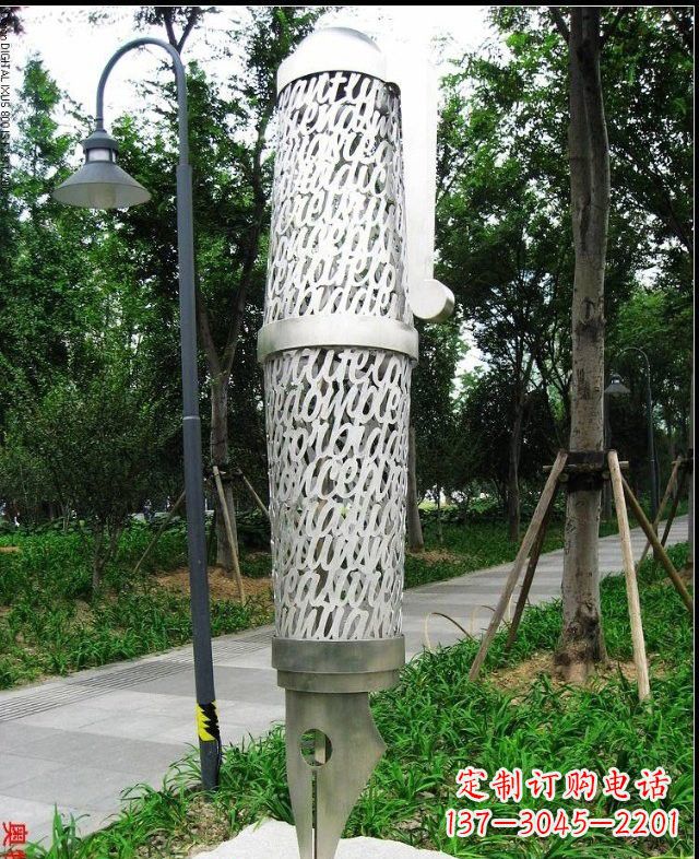 哈尔滨不锈钢抽象钢笔雕塑222