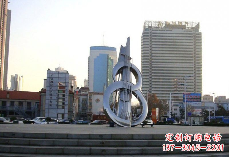哈尔滨不锈钢抽象吉他雕塑2