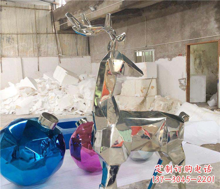 哈尔滨不锈钢梅花鹿雕塑