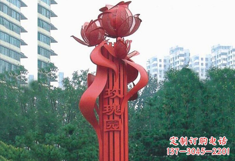 哈尔滨不锈钢玫瑰雕塑精美而优雅