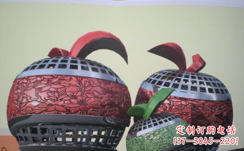 哈尔滨不锈钢苹果雕塑