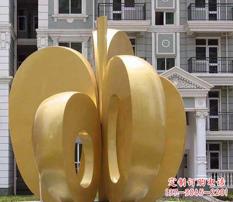 哈尔滨不锈钢苹果雕塑极具视觉震撼力