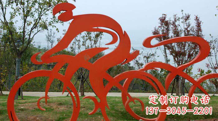 哈尔滨不锈钢自行车雕塑捕捉运动精神