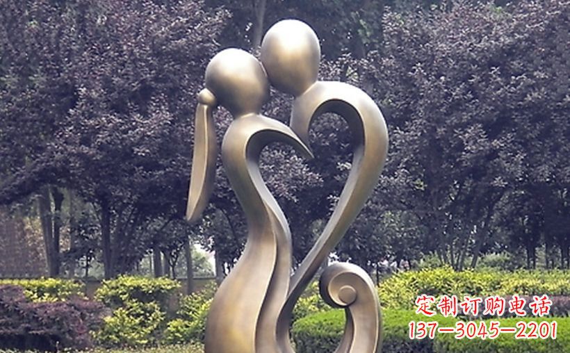 哈尔滨不锈钢抽象情侣公园雕塑