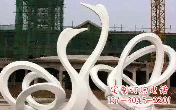 哈尔滨不锈钢天鹅雕塑美丽而优雅