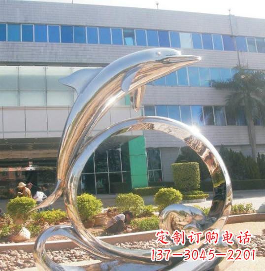 哈尔滨不锈钢海豚雕塑精致而灵动