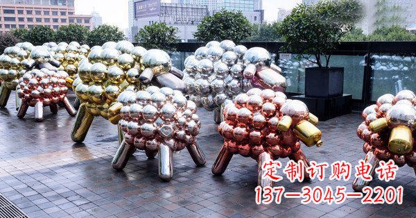 哈尔滨不锈钢动物雕塑——小羊肖恩动物广场