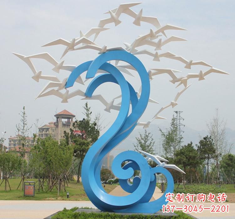 哈尔滨新题目精美不锈钢大雁雕塑