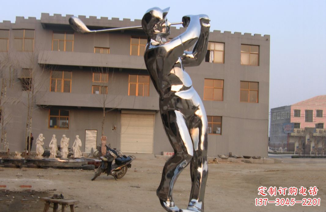 哈尔滨不锈钢打造高尔夫球雕塑