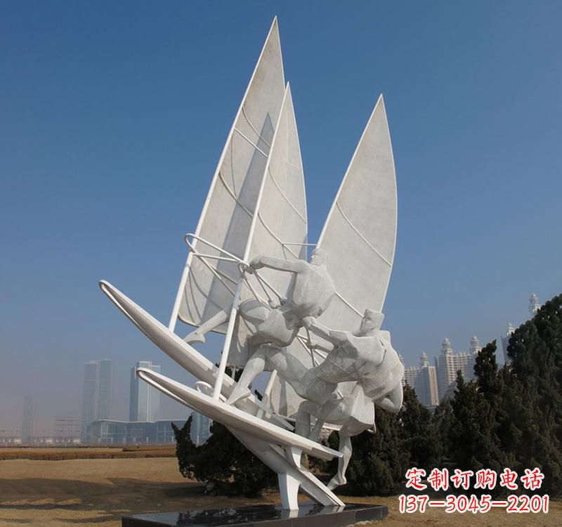 哈尔滨不锈钢大型帆船雕塑海洋精神的象征