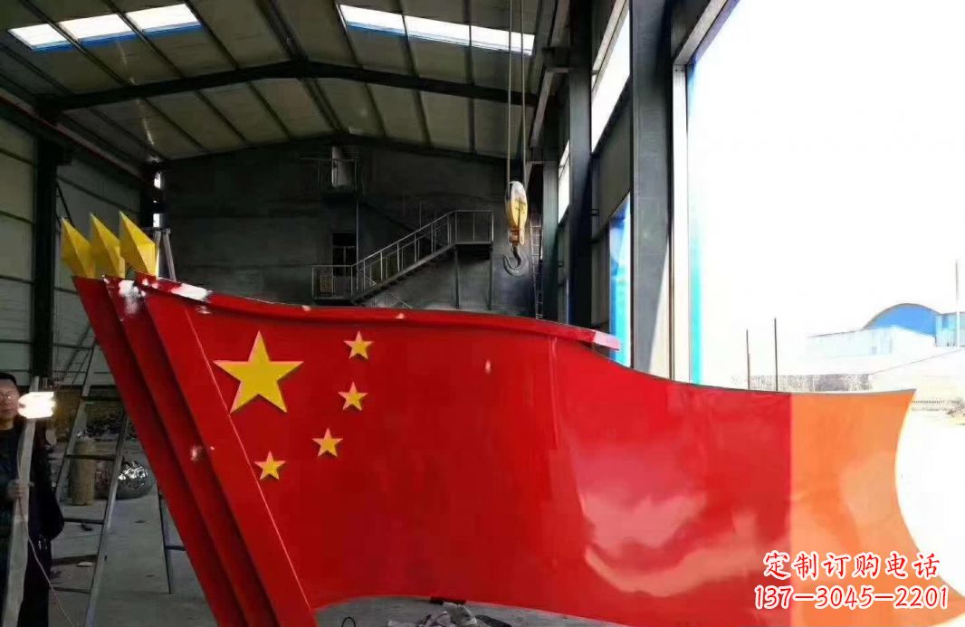 哈尔滨不锈钢党旗雕塑象征着中国共产党的伟大
