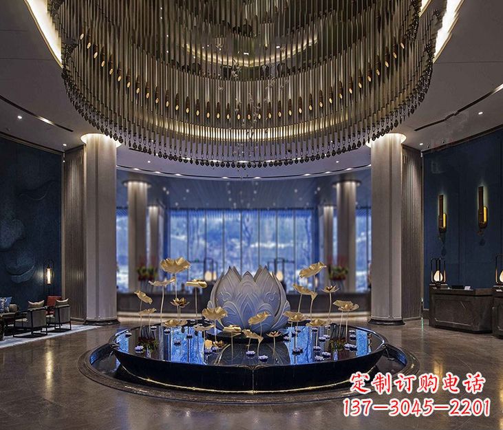 哈尔滨不锈钢锻造荷花雕塑精美无比