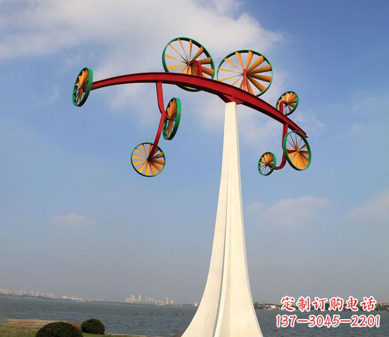哈尔滨不锈钢风车烤漆雕塑