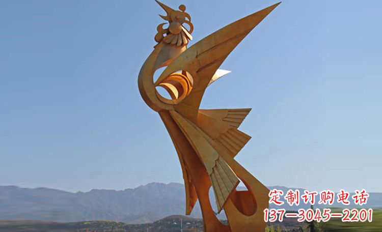 哈尔滨不锈钢凤凰雕塑,给环境增添灵动之美