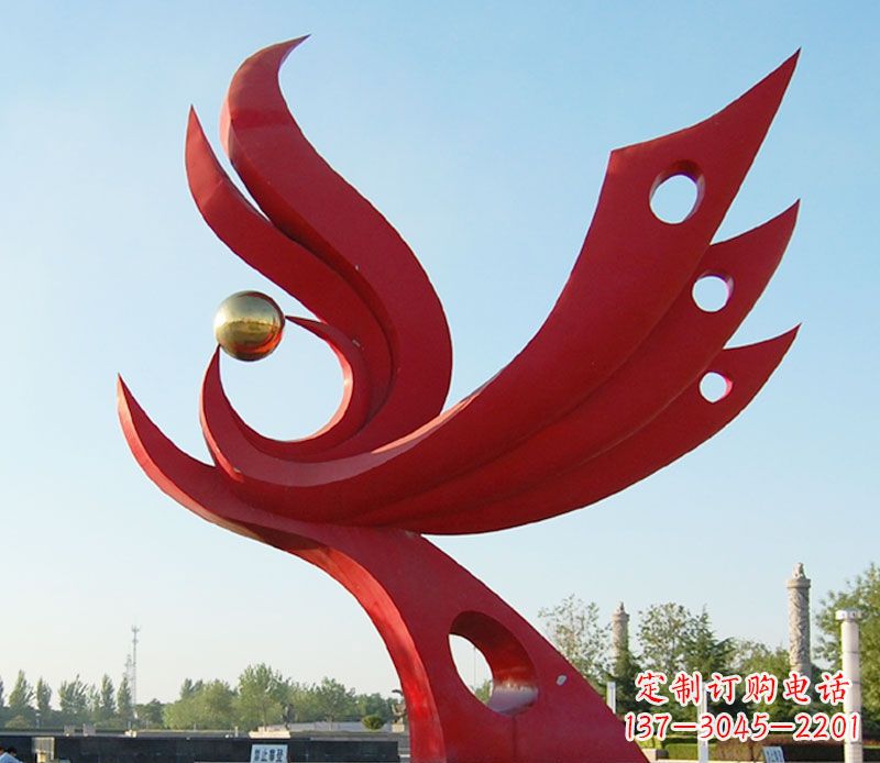 哈尔滨不锈钢凤凰雕塑——传承千百年传统文化