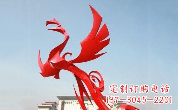 哈尔滨不锈钢凤凰展翅雕塑精致的艺术品