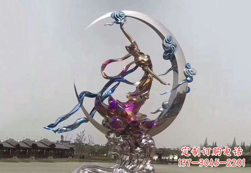 哈尔滨不锈钢公园嫦娥奔月雕塑