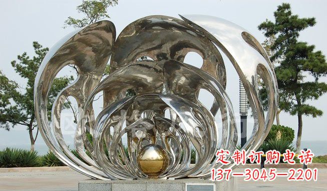 哈尔滨不锈钢贝壳珍珠雕塑艺术的融合
