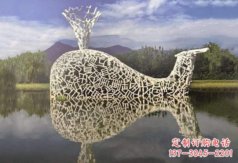 哈尔滨不锈钢鲸鱼雕塑令人惊叹的艺术之作