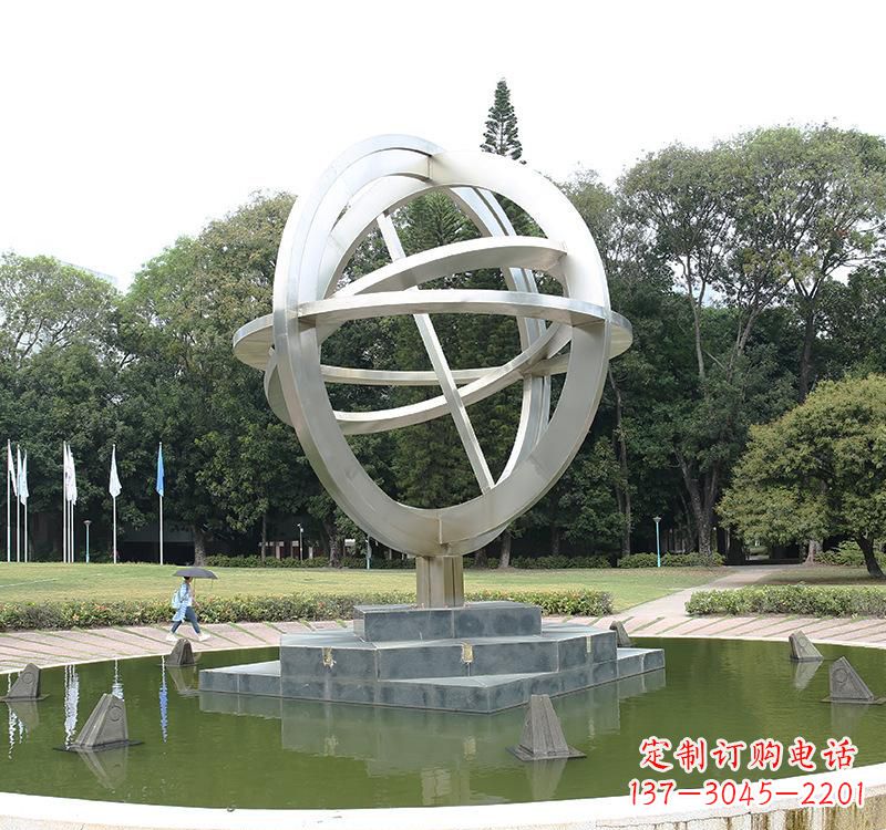 哈尔滨不锈钢地球仪雕塑把地球放在手中