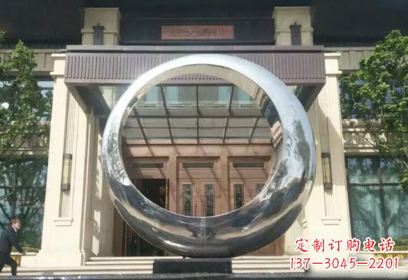 哈尔滨不锈钢公园圆环雕塑精致美观的艺术品