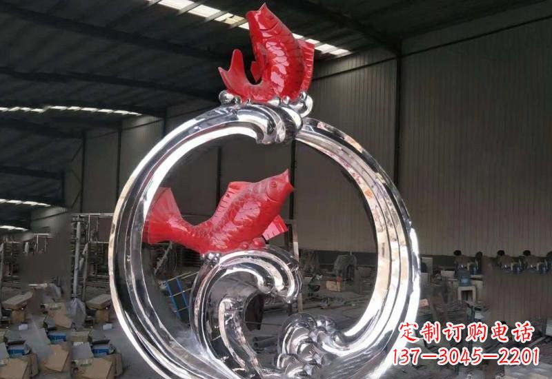 哈尔滨不锈钢跃龙门雕塑——浪漫传奇的见证
