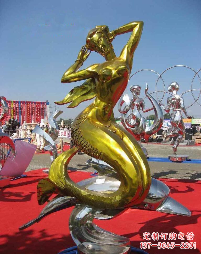 哈尔滨不锈钢美人鱼雕塑——美丽的象征