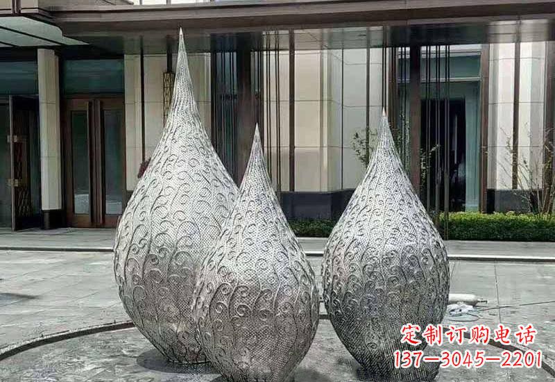 哈尔滨不锈钢镂空水滴雕塑精致美观